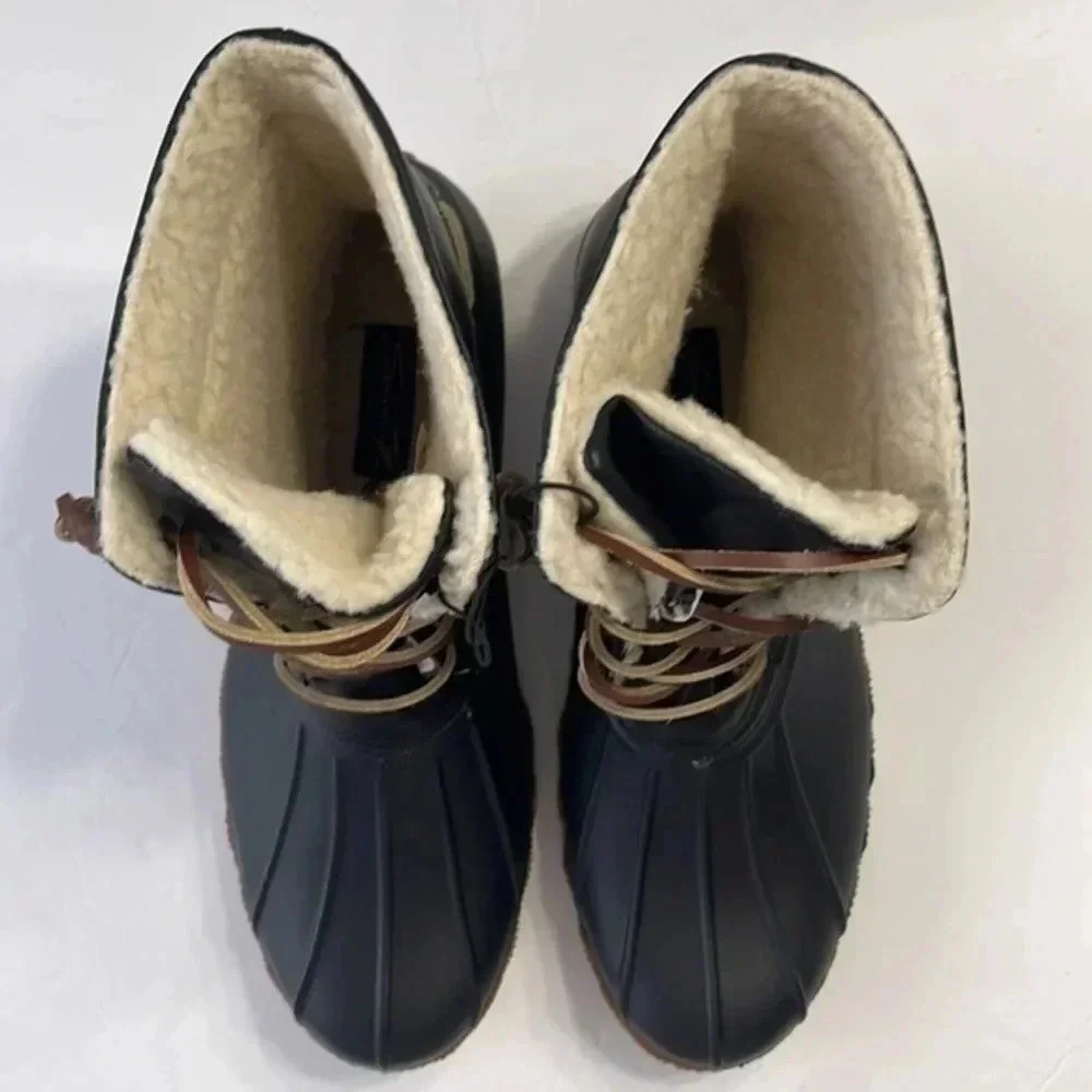 Seven7 Women's Waterproof Duck Rain Boots‎ Women’s Black Size 8